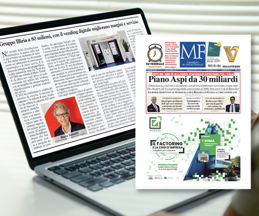 Gruppo Illiria su Milano Finanza: crescita a 80 milioni e innovazione nel vending digitale