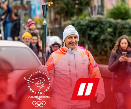 Mario Toniutti tedoforo per le olimpiadi Milano-Cortina 2026